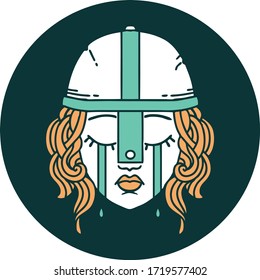 icon of crying human fighter