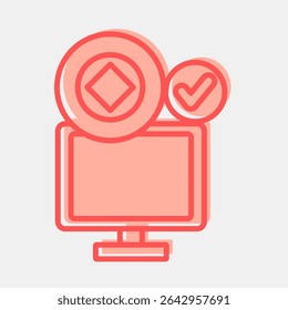Icon crypto accepted. Crypto currency elements. Icon in two tone style.
