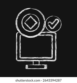 Icon crypto accepted. Crypto currency elements. Icon in chalk style.