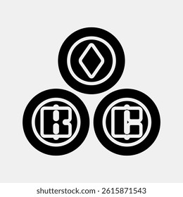 Icon crypto currency. Cashless society elements. Icon in glyph style.