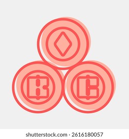 Icon crypto currency. Cashless society elements. Icon in two tone style.