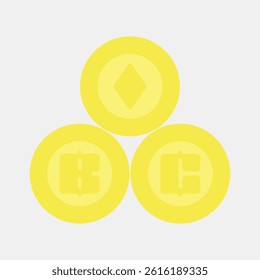 Icon crypto currency. Cashless society elements. Icon in flat style.