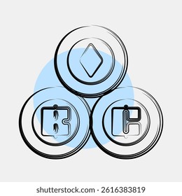 Icon crypto currency. Cashless society elements. Icon in color spot style.