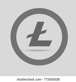 icon  crypto currency litecoin on a gray background .electronic wallet. to pay with virtual money online . 