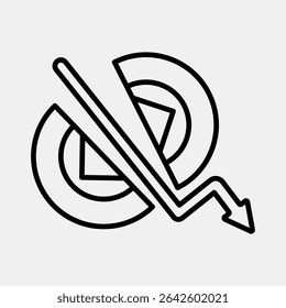 Icon crypto halving. Crypto currency elements. Icon in line style.