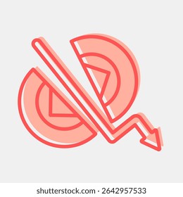 Icon crypto halving. Crypto currency elements. Icon in two tone style.