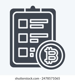 Icon Crypto Report. related to Cryptography symbol. glyph style. simple design illustration