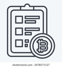 Icon Crypto Report. related to Cryptography symbol. line style. simple design illustration