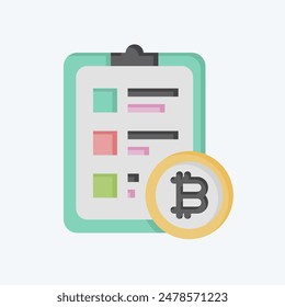 Icon Crypto Report. related to Cryptography symbol. flat style. simple design illustration