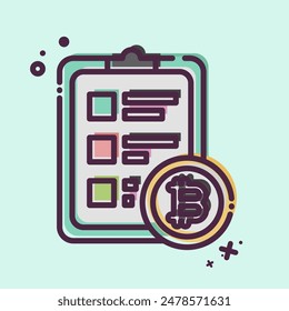 Icon Crypto Report. related to Cryptography symbol. MBE style. simple design illustration