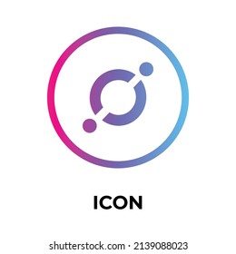 ICONO Icono de moneda de moneda de criptografía. Símbolo de moneda ICX. Icono de vector criptodivisa. Ilustración de vector plano - Vector