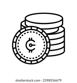 Icon of cryptocurrency coins stack
