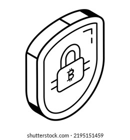 An icon of cryptography line design 