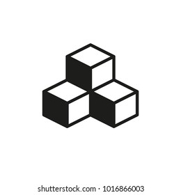 Icon cubes. Vector illustration.
