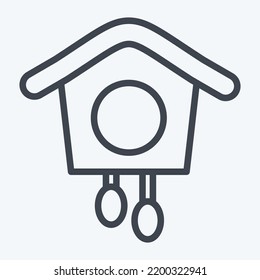 Reloj de icono cuco. adecuado para el símbolo educativo. estilo de línea. diseño simple editable. vector de plantilla de diseño. ilustración simple