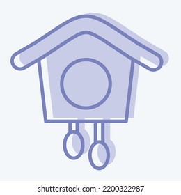 Icon Cuckoo Clock. suitable for education symbol. two tone style. simple design editable. design template vector. simple illustration