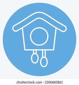 Icon Cuckoo Clock. suitable for education symbol. blue eyes style. simple design editable. design template vector. simple illustration