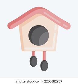 Reloj de icono cuco. adecuado para el símbolo educativo. estilo plano. diseño simple editable. vector de plantilla de diseño. ilustración simple