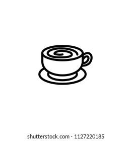 an icon of cup with black line design vector