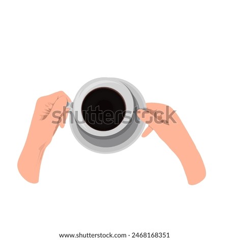 icon of a cup of coffee in hand without background