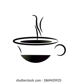 Icon, A Cup Of Coffee Illustration.Perfect AscA Simple For Brochure,Article About Food And Beverage etc