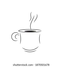 Icon, A Cup Of Coffee Illustration.Perfect AscA Simple For Brochure,Article About Food And Drink etc