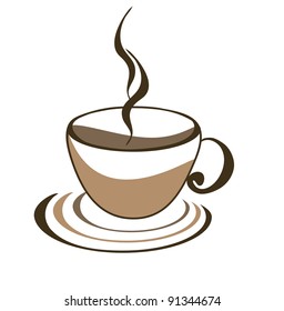 Icon of cup of coffee on white background