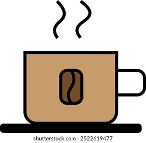 icon of cup of coffee and smoke