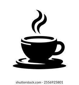 icon of a cup of coffee or tea in flat style on a white background	