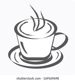 Icon of cup of coffee. Vector illustration