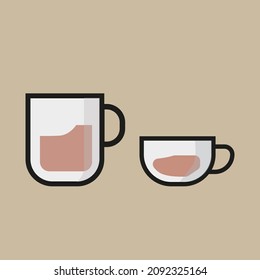 icon cup coffee vector illustration with black line