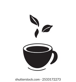 Ikone eine Tasse Kaffee Vektor. Logo-Design. Element des Verpackungsdesigns. Kaffee bleibt oben. 