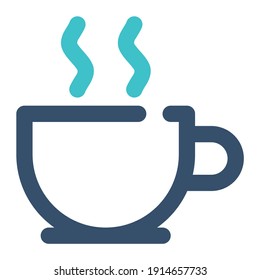 icon cup drink using filled line style and blue color
