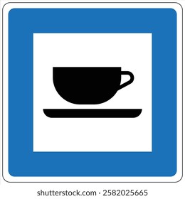 Icon of a cup on a saucer indicating a rest area.