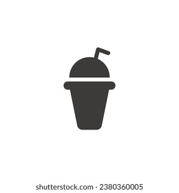 Icon cup with straw and transparent background