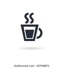 icon of cup with tea or coffee. icon for cafe, for web sites. Vector illustration