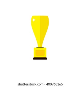 Icon Cup winner in the style of flat isolated on white background. Vector illustration.