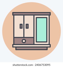 Icon Cupboard. related to Home Decoration symbol. color mate style. simple design editable. simple illustration