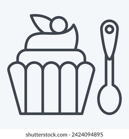 Icon Cupcake. related to Fast Food symbol. line style. simple design editable. simple illustration