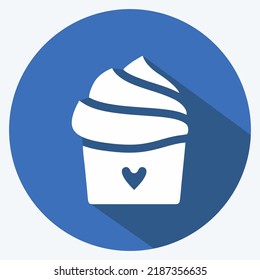 Torta de iconos. adecuado para el símbolo Bakery. estilo de sombra larga. diseño simple editable. vector de plantilla de diseño. ilustración simple