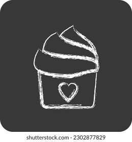 Icon Cupcake. suitable for Bakery symbol. chalk Style. simple design editable. design template vector
