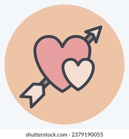 Icon Cupid. related to Valentine Day symbol. color mate style. simple design editable. simple illustration