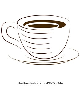 Icon cups. A cup of hot drink. Vector icon. Graphic vector image