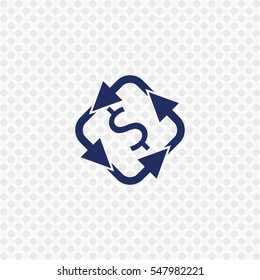 Icon of currency conversion on white background. All elements currency conversion for web design and decoration of greeting cards.