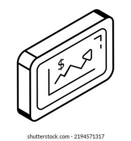 An icon of currency growth line design 