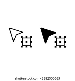 Icon cursor, Select Path. Page symbol for web site design line cursor icon logo, app, UI. line cursor icon Vector illustration, EPS10. Isolated against a blank background.