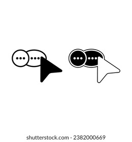Icon cursor, Shape Builder or select chat. Page symbol for web site design line cursor icon logo, app, UI. line cursor icon Vector illustration, EPS10. Isolated against a blank background.