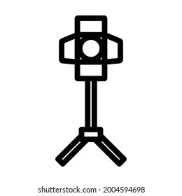 Icon Of Curtain Light. Bold outline design with editable stroke width. Vector Illustration.