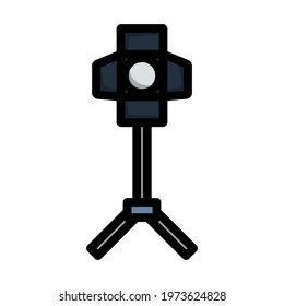 Icon Of Curtain Light. Editable Bold Outline With Color Fill Design. Vector Illustration.