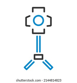 Icon Of Curtain Light. Editable Bold Outline With Color Fill Design. Vector Illustration.
